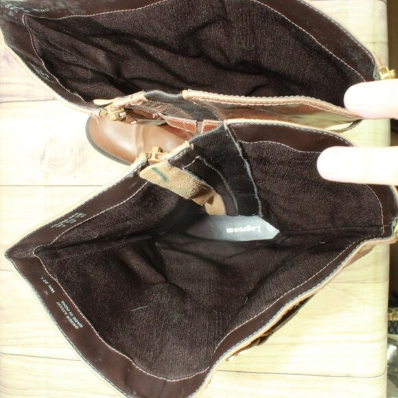 *Unknown Brown Leather Back Zip Knee High Riding Boots Size 11EEE - Picture 9 of 14